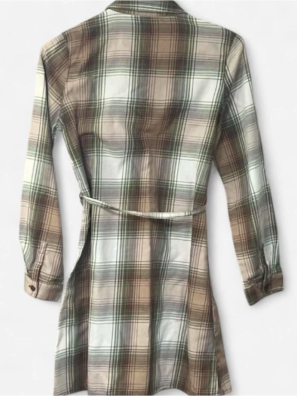 The Children's Place Plaid Shirt Dress in Brown and Green